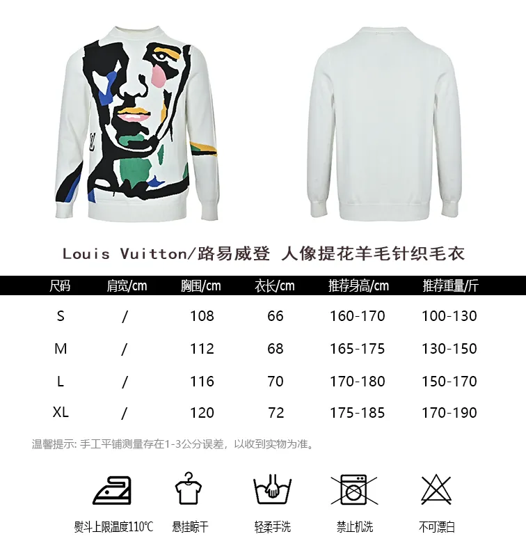 Louis Vuitton portrait jacquard wool knit sweater